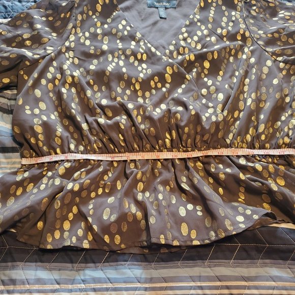 NWT Modcloth Celebrating Progress Peplum Wrap Top 1X New Year Top - Picture 9 of 11